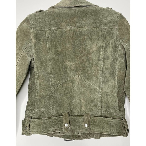 BlankNYC Herb Green Moto Suede Leather Jacket XS - Picture 10 of 10